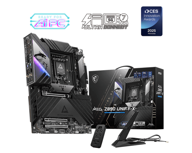 MSI MEG Z890 UNIFY-X MOTHERBOARD INTEL/Z890/LGA1851/ATX/4xDDR5/6xM.2/3xPCI-E(16)+1xPCI-E(1)/WIFI-7/BT5.4/5G LAN/3YR WARR