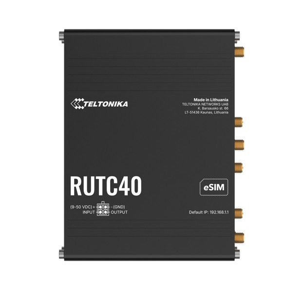 Teltonika RUTC40 GLOBAL 4G EDGE ROUTER, Dual-core, Dual-band Wi-Fi 6, connectivity powered by a Telit modem, eSIM, PSU included.
