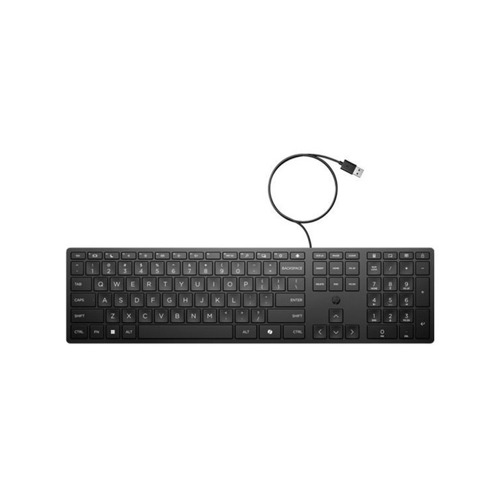 HP Wired 320K Full-Sized Keyboard - Compatible with Windows 10 Desktop PC Laptop Notebook USB Plug and Play Connectivity Easy Cleaning 1YR WTY