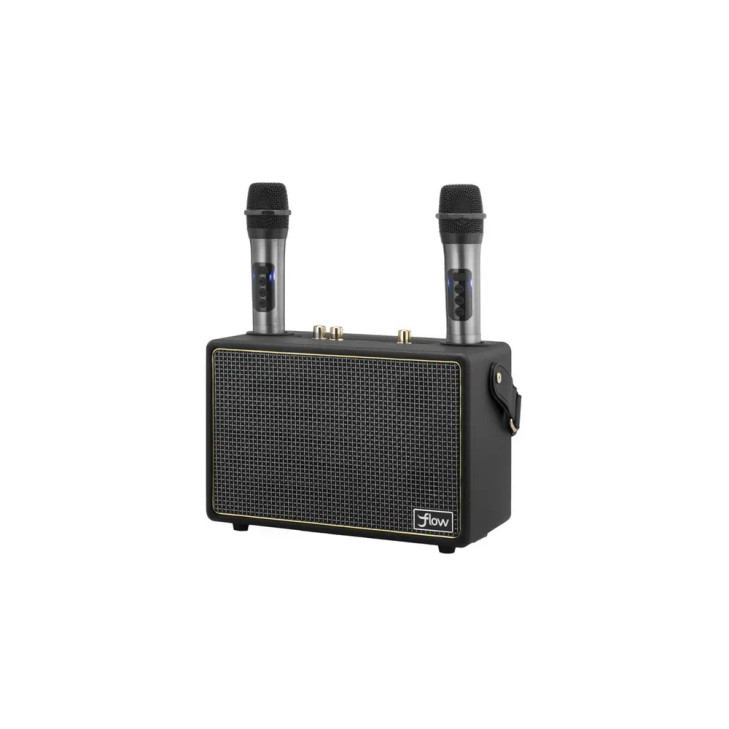 Flow Wireless Karaoke Speaker with 2 Microphones - Black