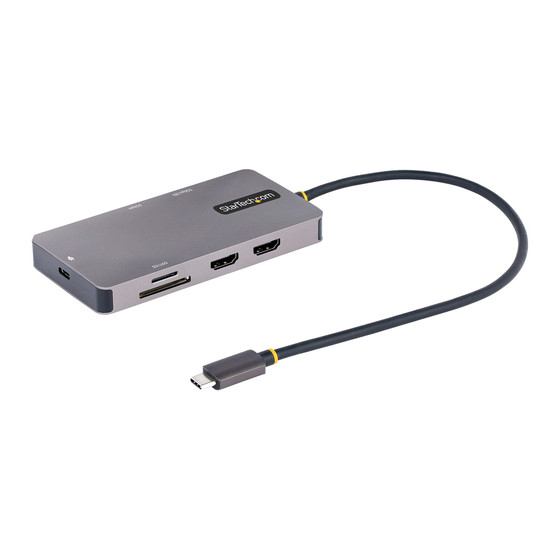 STARTECH USB-C MULTIPORT ADAPTER, 4K DUAL HDMI, 5GBPS USB HUB, 100W PD 3 YR