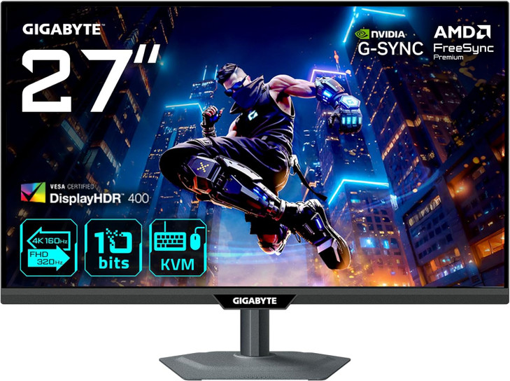 Gigabyte M27UP - 27" 4K 2160p 160Hz / 24" 1080p 320Hz Dual-Mode IPS Gaming Monitor