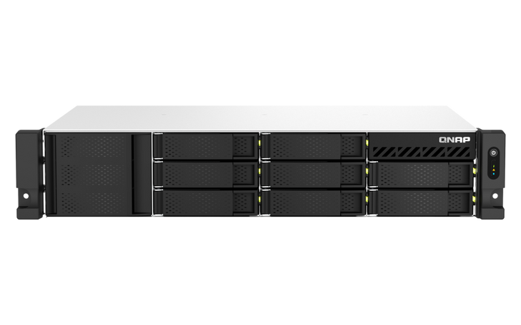 QNAP 8-BAY NAS 3.5"(0/8) AMD QC-2.2GHz 4GB 2.5GbE (2) M.2(2) PCIe RPS 2U RACK 3YR