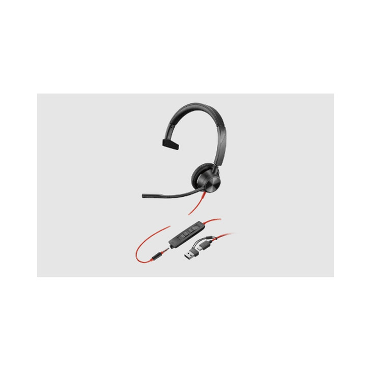 HP POLY BLACKWIRE 3315 MS MONO CORDED HEADSET USB-A