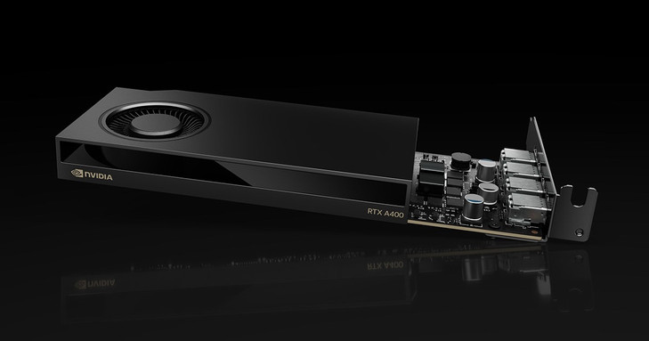 NVIDIA RTX A400 4GB GDDR6 64-BIT 96GB/S PCIe4x8 mDP(4) 1 SLOT 3YR