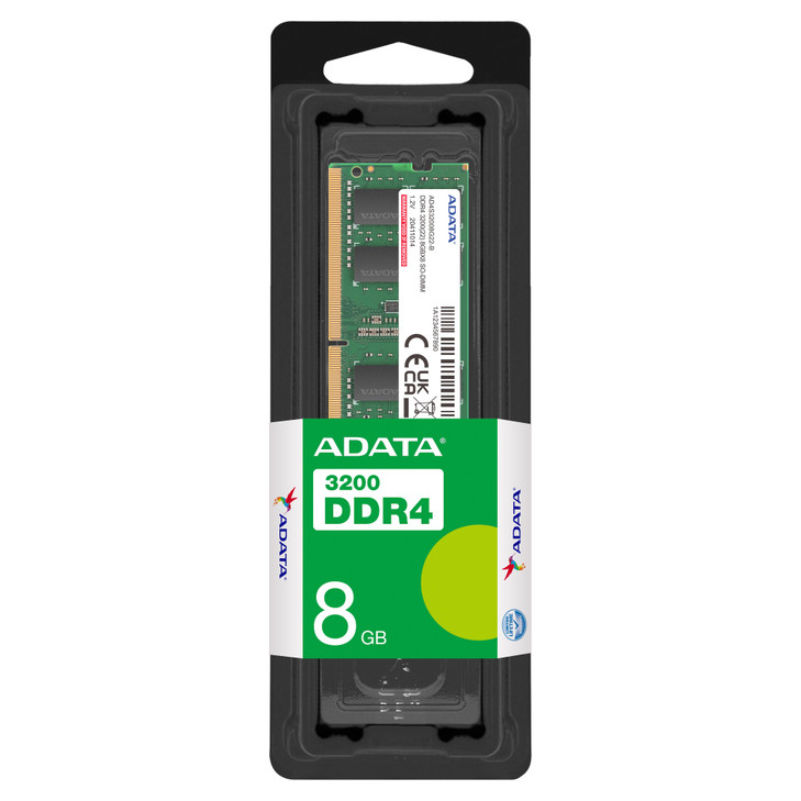 ADATA 8GB DDR4 NOTEBOOK MEMORY 3200MHz SODIMM LIFE WTY