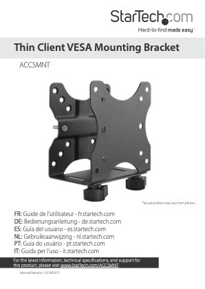 STARTECH THIN CLIENT MOUNT-VESA MOUNTING BRACKET-MAC MINI MONITOR MOUNT 5YR