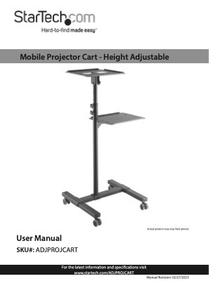 STARTECH MOBILE PROJECTOR AND LAPTOP STAND/CART W/LOCKABLE WHEELS 5 YR