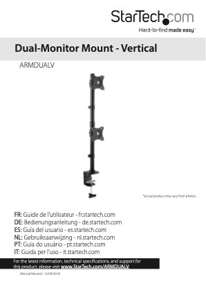 STARTECH DUAL MONITOR DESK MOUNT <34" <10KG FULL MOTION VERTICAL VESA BLACK 5YR