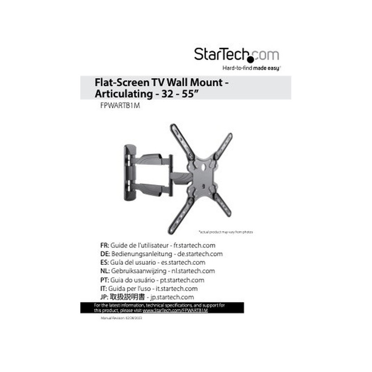 STARTECH VESA TV WALL MOUNT FULL MOTION MOUNT FOR 23"-55" DISPLAYS 2YR