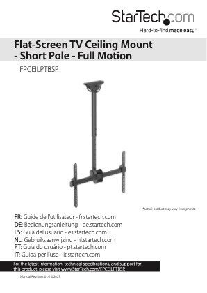 STARTECH CEILING TV MOUNT TELESCOPIC 1-1.5M POLE 32" TO 75" 5YR