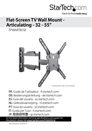 STARTECH TV WALL MOUNT FULL MOTION UP TO 70" 45KG UP TO 600X400 VESA 5YR