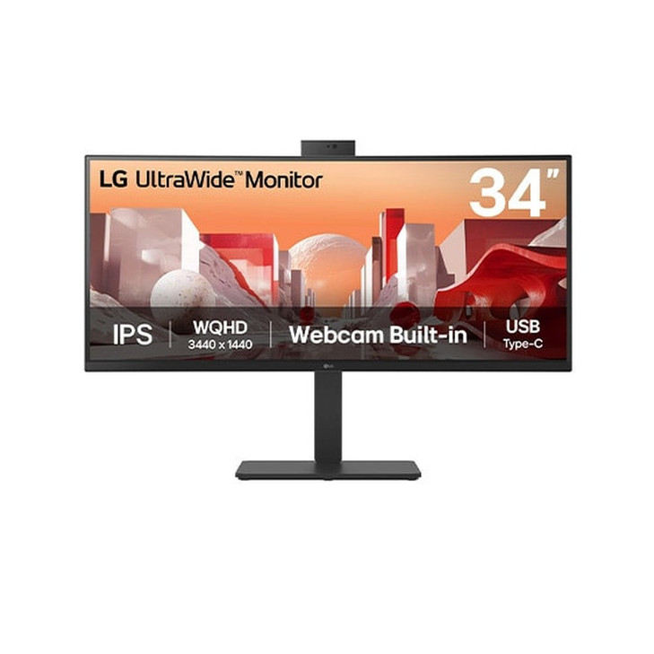 LG 34" (21:9) WQHD CURVED IPS HDMI(2) DP USB-C 90W LAN CAM KVM H/ADJ VESA 3YR
