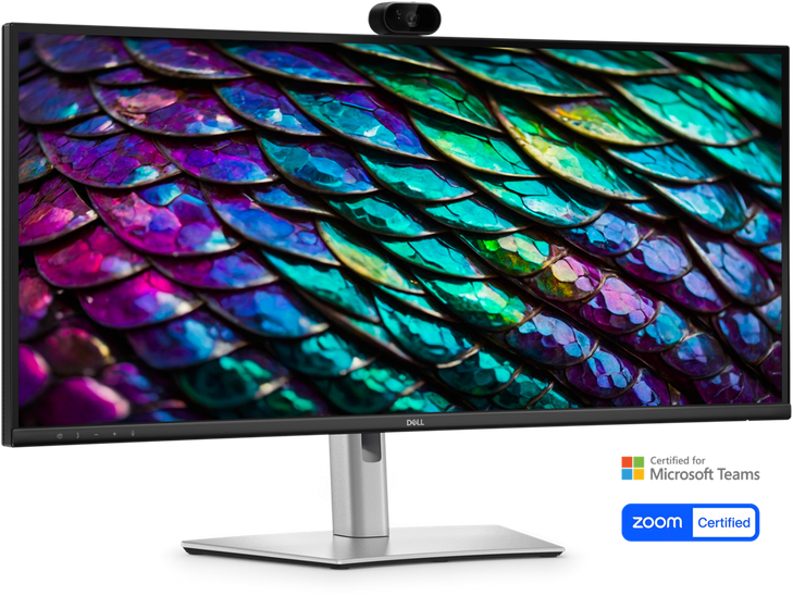 DELL PRO P 34" (21:9) WQHD CURVE HDMI DP USB-C HUB USB(3) H/ADJ LAN SPKR W/CAM 3YR