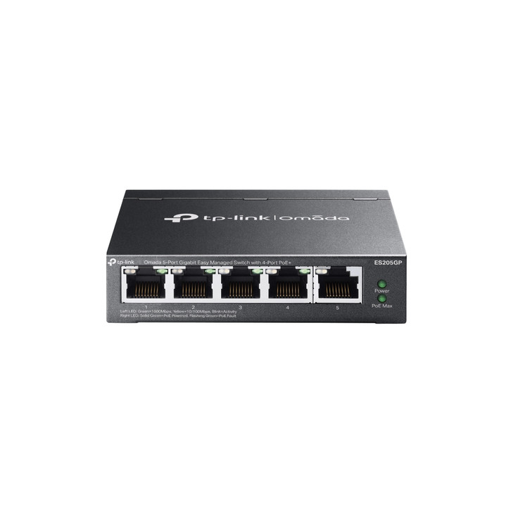 TP-LINK OMADA 5-PORT EASY MANAGED GIGABIT DESKTOP SWITCH POE+(4) GbE(5) 65W 5YR