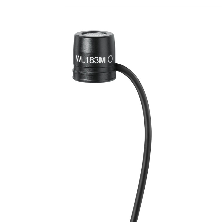 SHURE (WL183MB/O-TQG)LOW PROFILE OMNI DIRECTIONAL LAVALIER MICROPHONE TA4F CONNECTOR BLACK