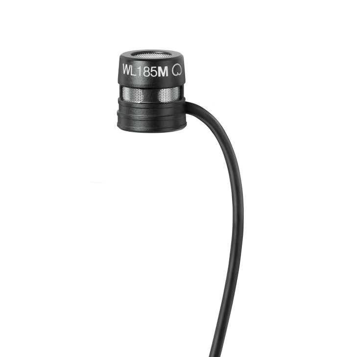 SHURE (WL185MB/C-TQG)LOW PROFILE CARDIOD LAVALIER MICROPHONE TA4F CONNECTOR BLACK