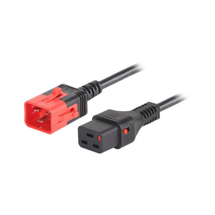 IEC-LOCK C13 TO DUAL LOCK C14 EXTENSION CORD 2M