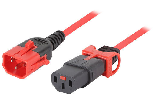 IEC-LOCK C13 TO DUAL LOCK C14 EXTENSION CORD 3M