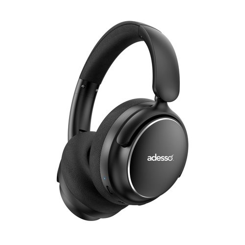 Adesso Xtream P800 Wired/Wireless Over-the-head Headset - Black - 914.4 cm - Bluetooth - Noise Canceling