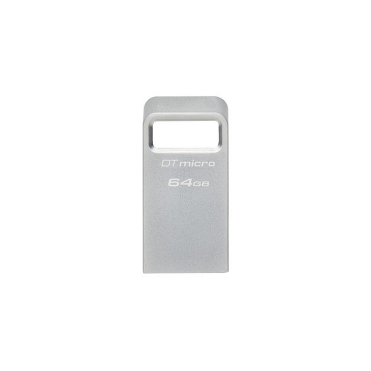 Kingston DataTraveler Micro DTMC3G2 64 GB USB 3.2 (Gen 1) Type A Flash Drive - Silver - 200 MB/s Read Speed