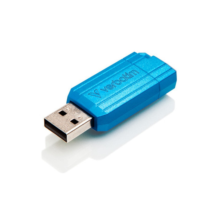 Verbatim PinStripe 16 GB USB 2.0 Flash Drive - Caribbean Blue - 1 / Pack