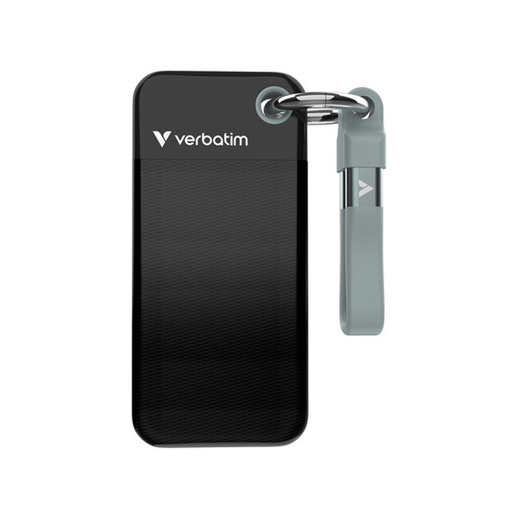 Verbatim Pocket 1 TB Portable Rugged Solid State Drive - M.2 External - Black, Grey - Desktop PC, Notebook Device Supported - USB 3.2 (Gen 2) Type C - 1000 MB/s Maximum Read Transfer Rate