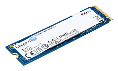 Kingston NV3 500 GB Solid State Drive - M.2 2280 Internal - PCI Express NVMe (PCI Express NVMe 4.0 x4) - Desktop PC, Notebook Device Supported - 160 TB TBW
