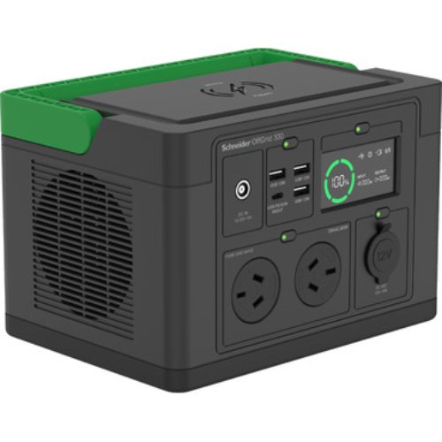 Schneider OffGrid Portable Power Station 330 230V 332Wh Lithium-ion LCD 2 AS3112 Australian outlets Sinewave 3 USB-A 1 USB-C Wireless Charger