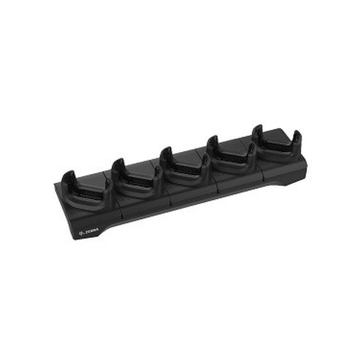 Zebra TC51/56 5-Slot Charge Only Cradle, charges up to five devices. INCLUDES POWER SUPPLY AND DC CABLE. Country Specific AC Line Cord, Sold Separately.