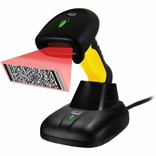 Adesso NuScan 5200 Rugged Retail, Warehouse Handheld Barcode Scanner - Cable/Wireless Connectivity - Black - Nuscan 5200 Antimicrobial and Waterproof 2D Barcode Scanner