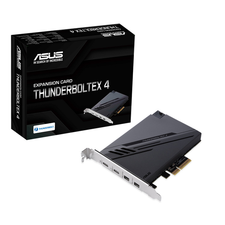 ASUS THUNDERBOLTEX 4 Expansion Card, Dual Thunderbolt, 40 Gbps Bi-Directional, 4xUSB-C, 1xDP, 4xPCIE3.0