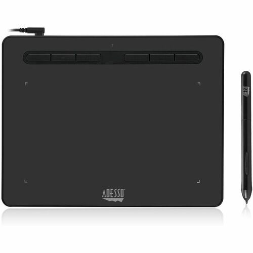 Adesso CyberTablet K8 Graphics Tablet - 5080 lpi - Cable - Black - 203.20 mm x 127 mm Active Area - 8192 Pressure Level - Pen - 1 x USB - Mac, PC