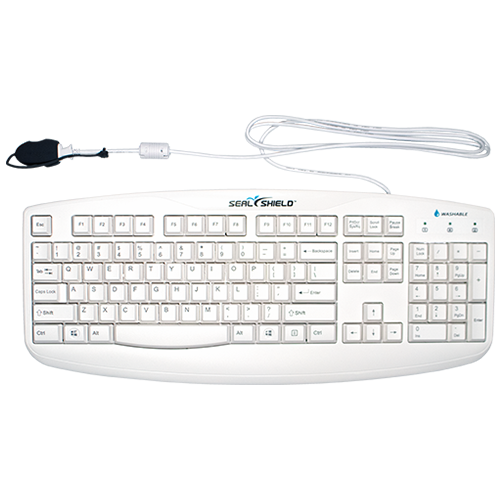 Silver Storm Medical Grade True Type Keyboard Washable Plastic Standard Style Long Cable with Seal Cap Black USB - QWERTY US English