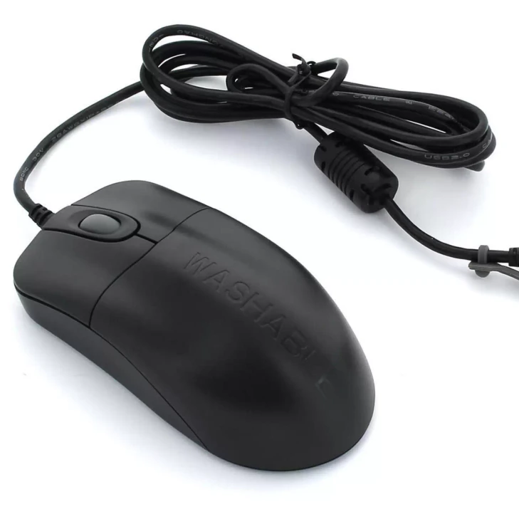 SEAL STORM 2 Button Scroll Wheel Mouse - IP-68 100% Waterproof - Fully Submersible - Dishwasher Safe - RF Shielding - Gold Coated USB - USB Protector - ABS Plastic - Stainless Steel Screws