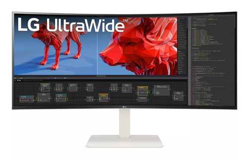 LG Ultrawide 38WR85QC-W 38" Class WQHD Curved Screen LCD Monitor - 21:9 - White - 37.5" Viewable - Nano In-plane Switching (Nano IPS) Technology - 3840 x 1600 - 1.07 Billion Colors - FreeSync Premium Pro/G-sync Compatible - 450 cd/m² - 1 ms - Speakers - Tilt, Height, Swivel - USB Type-C - HDMI - DisplayPort - VESA Mount Compatible - KVM Switch