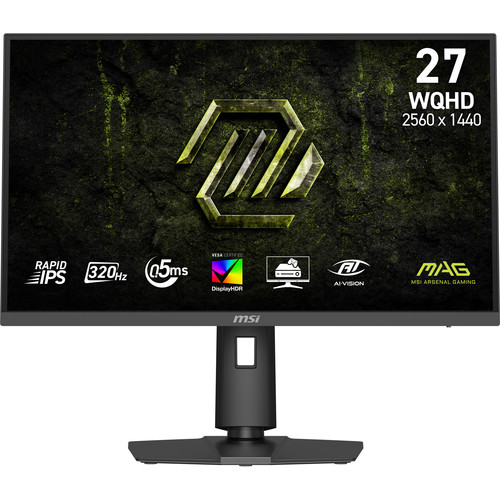 MSI MAG 274QPF X32 27-Inch WQHD Gaming Monitor 2560x1440 Rapid IPS 320Hz 0.5ms HDR 400 G-SYNC Compatible Eye care HDMI 2.1b DP 1.4a Tilt Adjustable Pivot Vesa Mount Black