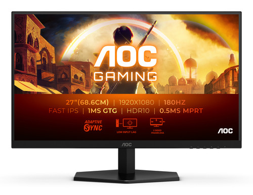 AOC 27IN 27G42E FHD 1920X1080 180HZ 1MS IPS 16:9 W-LED GAMING MONITOR HDMI/DP EARPHONE IN TILT VESA100X100 3 YEARS WARRANTY