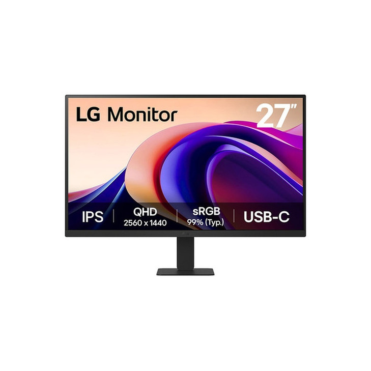 LG 27U631A-B 27" Class WQHD LCD Monitor - 16:9 - Black - 27" Viewable - In-plane Switching (IPS) Technology - 2560 x 1440 - 5 ms - USB Type-C - VESA Mount Compatible