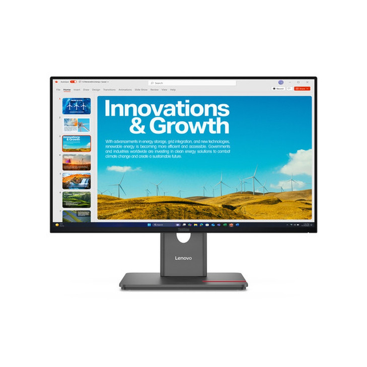 ThinkVision P24QD-40 23.8in QHD IPS 2560x1440 USB-C DP1.4 HDMI2.1 Ethernet Audio Out USB Hub 140W PD Full-Function Stand Anti-glare Natural LBL 3-Year Warranty