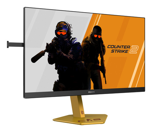 AOC AGON CS24A/P 24" Class Full HD Gaming LCD Monitor - 16:9 - Black, Gold - 24.1" Viewable - Esports Twisted Nematic (E-TN) - 1920 x 1080 - 16.7 Million Colours - Adaptive Sync - 350 cd/m² - 0.30 ms - 610 Hz Refresh Rate - Swivel, Height, Pivot - HDMI - DisplayPort - VESA Mount Compatible - USB Hub
