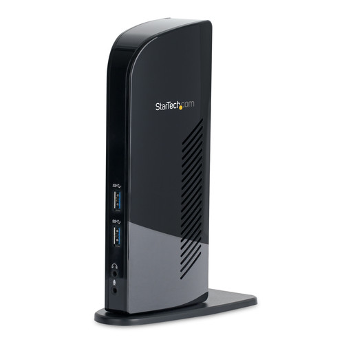 StarTech.com Dual Monitor USB 3.0 Laptop Docking Station with HDMI & DVI/VGA, 6x USB-A Hub, GbE, Audio, Universal Type-A Dock for Win/Mac - Dual Monitor USB 3.0 docking station with HDMI and DVI/VGA - Up to 1920x1200 - 4x USB 2.0 and 2x USB 3.2 ports - Gigabit Ethernet - 3.5mm mic and audio - Includes DVI to VGA adapter, 3ft USB 3.2 host cable and Connectivity Tools (for download)