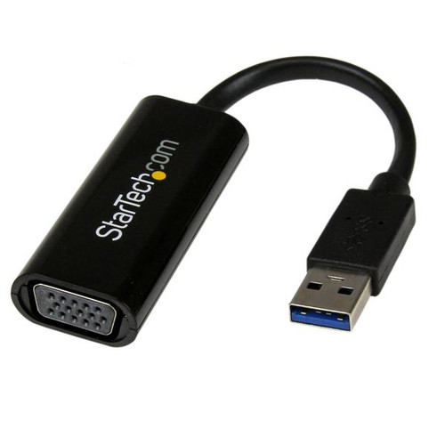 StarTech.com USB 3.0 to VGA Adapter, USB to VGA Monitor Converter for Windows, Slim (no support for macOS/ChromeOS/Linux) - TAA - Windows only; No support for macOS, ChromeOS or Linux - Works with Windows X86/X64/ARM (Intel, AMD, Snapdragon X Copilot+ PC) - Connect your computer to a VGA monitor - 1920x1200 (1080p) 60Hz - USB powered; 2.4in (6cm) cable length