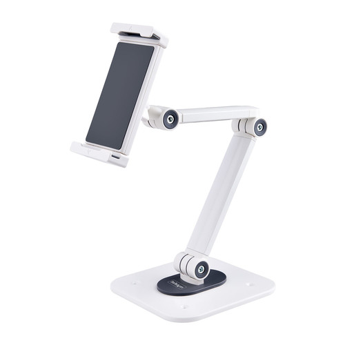 StarTech.com Adjustable Tablet Stand for Desk, Up to 1kg, Universal Tablet Stand Holder Desk/Wall, Ergonomic Articulating Tablet Mount - Universal stand for Tablets 5-8.8in wide/0.4in thick; Capacity 2.2lb; Tablet stand holder ships assembled; Wall/desk mount - Max arm length 18.5in; Adjustable tablet stand for 7.9 to 12.9in iPads/Android Tablets - For POS kiosks/delivery service