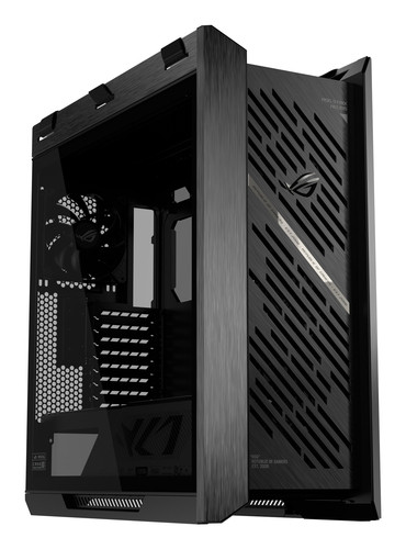 ROG Strix Helios II EATX mid-tower gaming case with dual tempered glass side panels, GPU support for up to 450mm in length, aluminum frame and front panel, GPU braces and 420mm radiator support