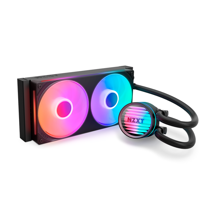 NZXT Kraken Core 240 RGB RL-KR24C-B1 Liquid Cooler - CPU, Motherboard - 127.51m³/h Maximum Airflow - 2400 rpm - Liquid Cooler Cooler - Fluid Dynamic Bearing - 1x 4-pin PWM Fan, 1x 5V RGB