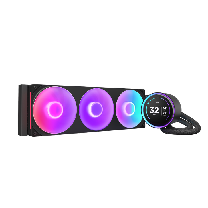 NZXT Kraken Elite 360 RGB RL-KR36E-B2 1 Cooling Fan/Radiator/Pump - CPU, Processor - 127.63m³/h Maximum Airflow - 2400 rpm - Liquid Cooler Cooler - Fluid Dynamic Bearing - 8-pin
