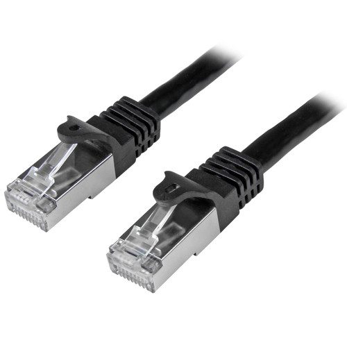 StarTech.com 5m Cat6 Patch Cable - Shielded (SFTP) Snagless Gigabit Network Patch Cable - Black - Deliver high-performance Gigabit network connections, free of noise & EMI/RFI interference - Cat6 Cable - 5m Cat6 Patch Cable - Black Cat 6 Patch Lead -