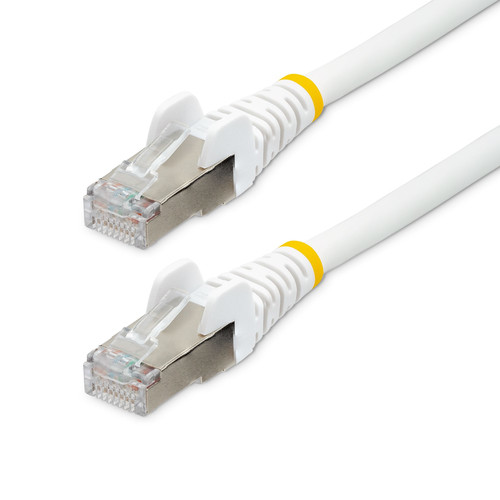 StarTech.com 1m CAT6a Ethernet Cable, White Low Smoke Zero Halogen (LSZH) 10 GbE 100W PoE S/FTP Snagless RJ-45 Network Patch Cord - Cable for Network Device - First End: 1 x RJ-45 Network - Male - Second End: 1 x RJ-45 Network - Male - 10 Gbit/s - Pa