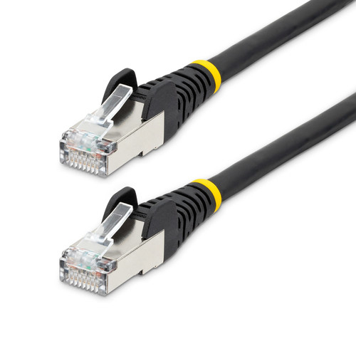StarTech.com 7m CAT6a Ethernet Cable, Black Low Smoke Zero Halogen (LSZH) 10 GbE 100W PoE S/FTP Snagless RJ-45 Network Patch Cord - Cable for Network Device - First End: 1 x RJ-45 Network - Male - Second End: 1 x RJ-45 Network - Male - 10 Gbit/s - Pa